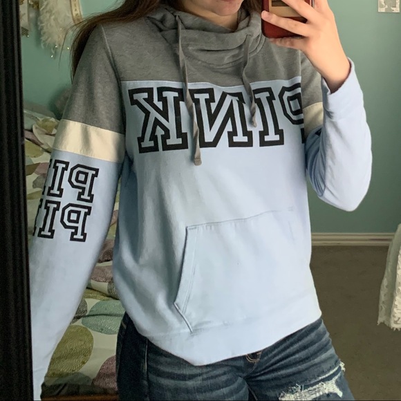 PINK Blue and Grey Hoodie - Picture 4 of 6